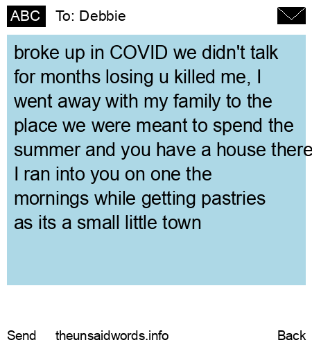 unsent message to Debbie