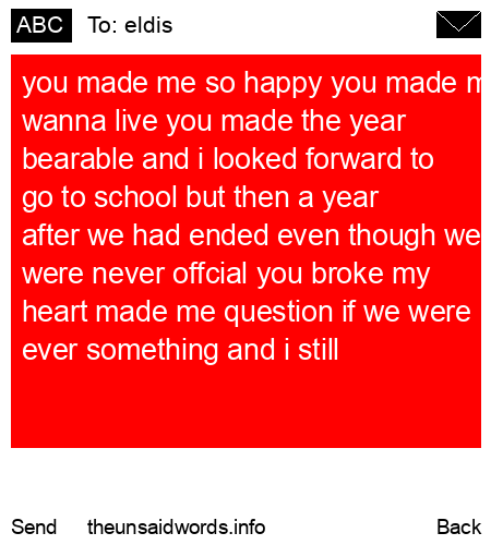 unsent message to eldis