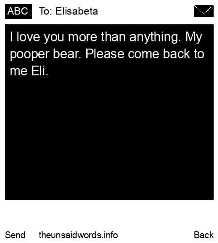 unsent message to Elisabeta