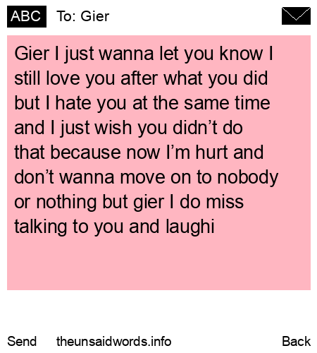 unsent message to Gier