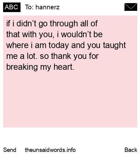 unsent message to hannerz