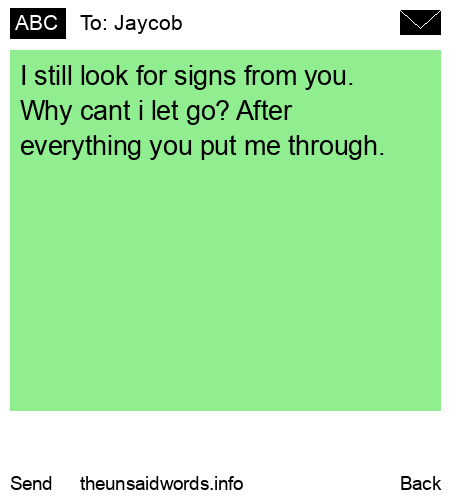 unsent message to Jaycob