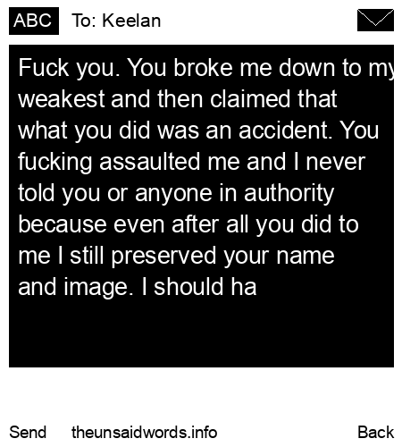 unsent message to Keelan