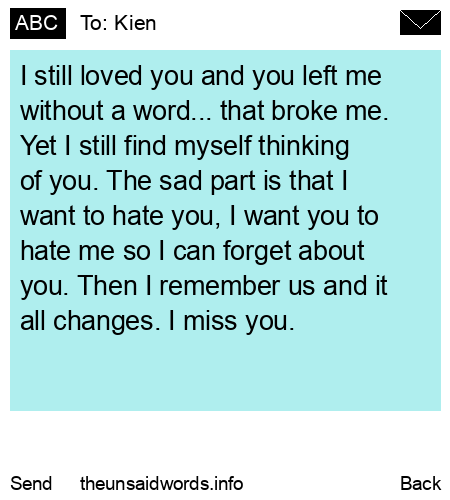 unsent message to Kien