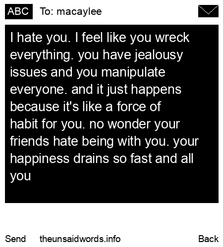 unsent message to macaylee