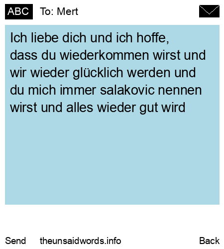 unsent message to Mert