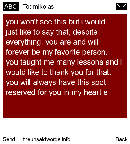 unsent message to mikolas