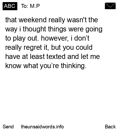 unsent message to M.P