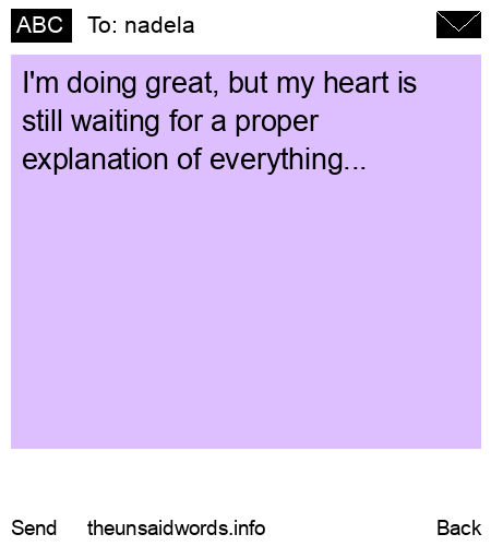 unsent message to nadela