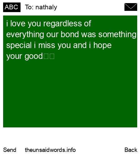 unsent message to nathaly