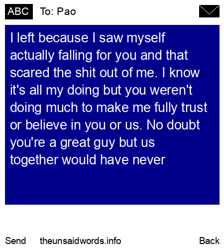 unsent message to Pao