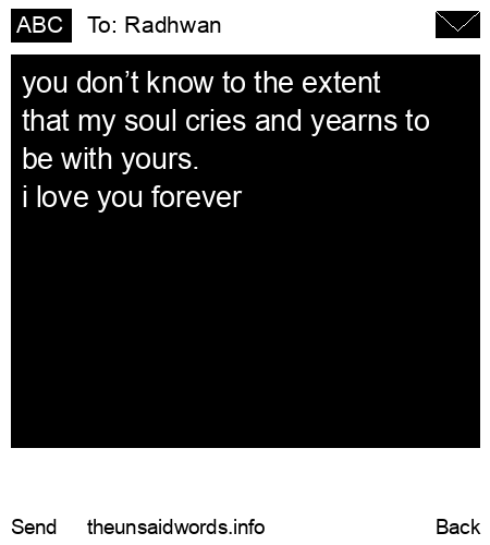 unsent message to Radhwan