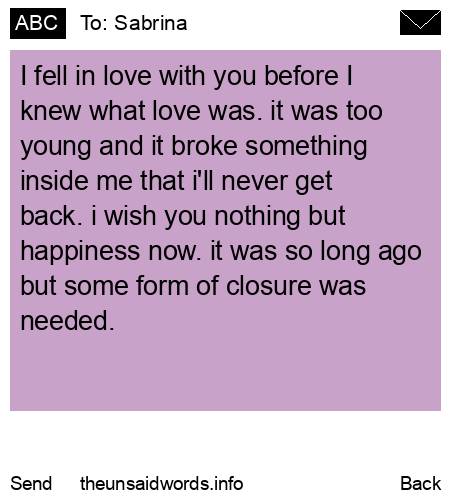 unsent message to Sabrina