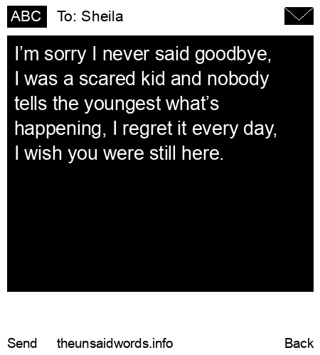 unsent message to Sheila