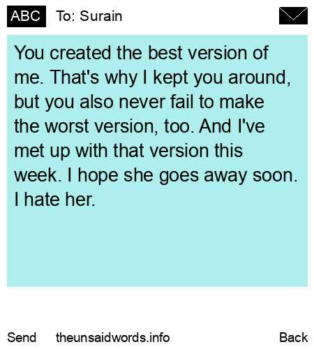 unsent message to Surain