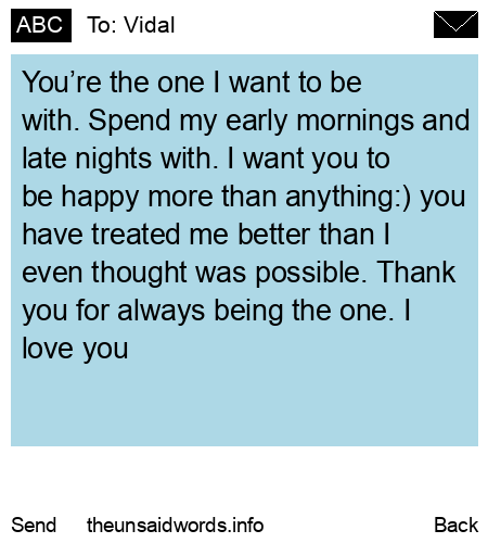 unsent message to Vidal
