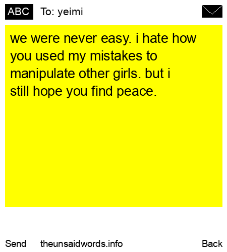 unsent message to yeimi