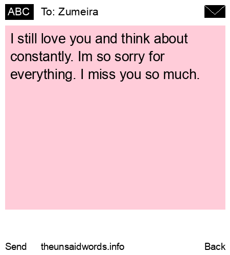 unsent message to Zumeira