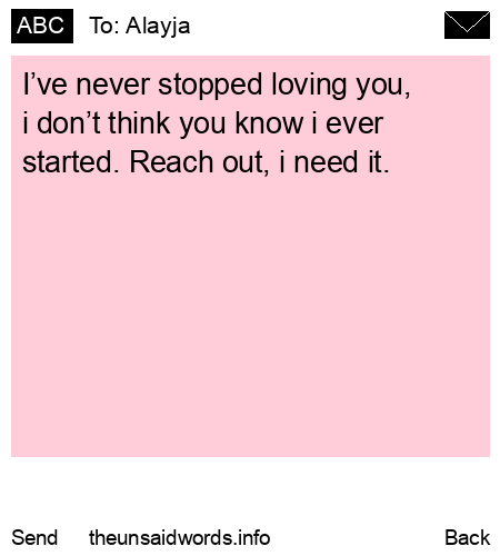 unsent message to Alayja