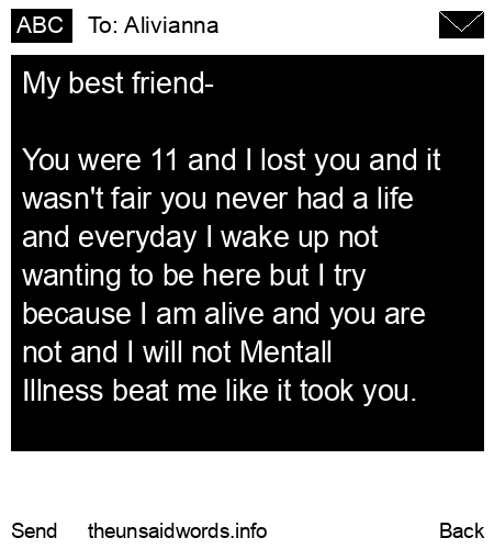 unsent message to Alivianna