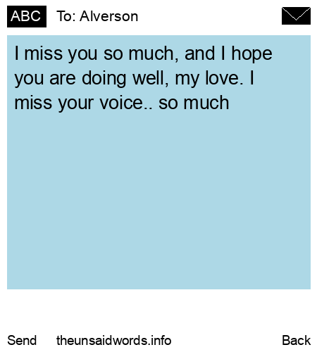 unsent message to Alverson