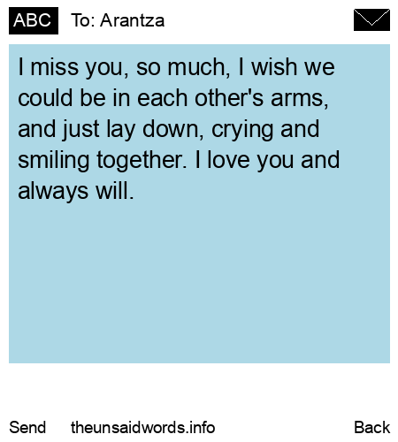 unsent message to Arantza