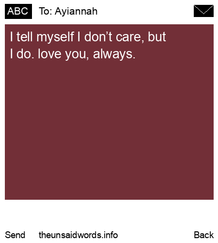 unsent message to Ayiannah