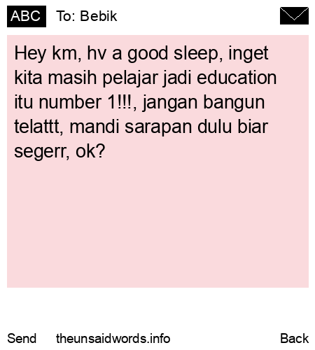 unsent message to Bebik
