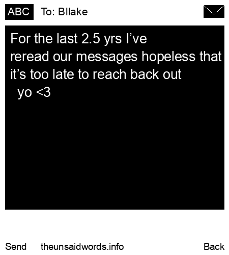 unsent message to Bllake