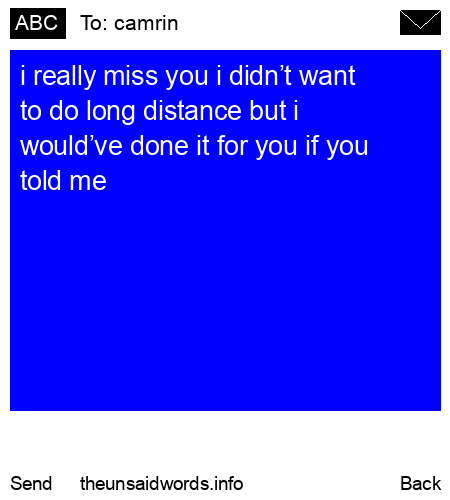 unsent message to camrin