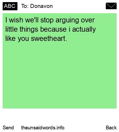 unsent message to Donavon