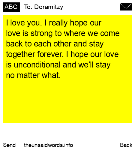 unsent message to Doramitzy