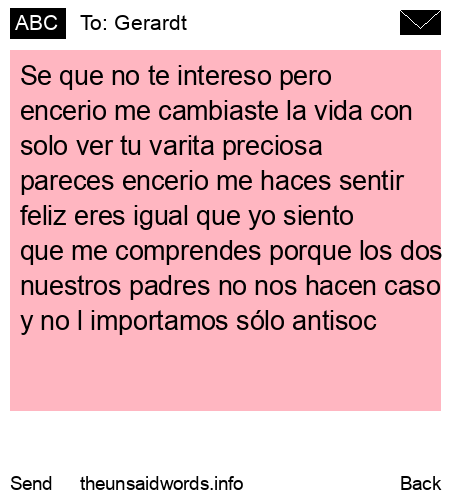 unsent message to Gerardt