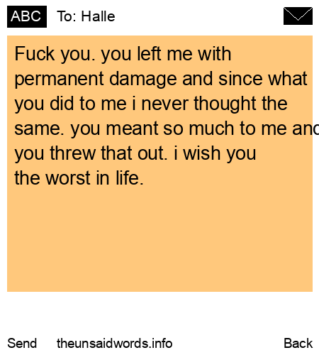 unsent message to Halle