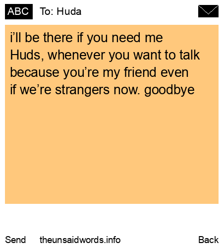 unsent message to Huda