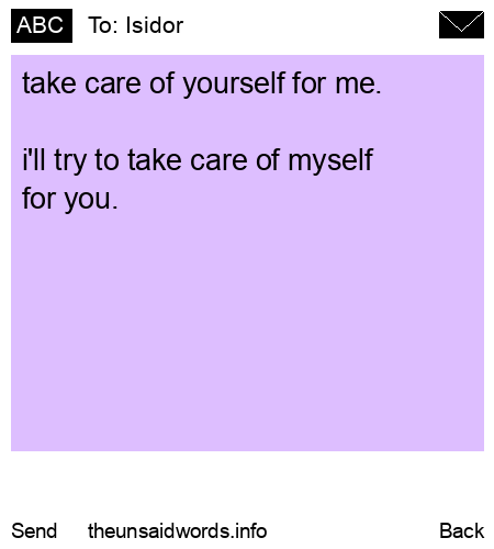 unsent message to Isidor