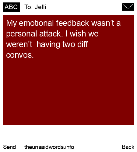 unsent message to Jelli