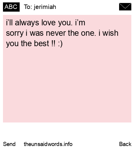 unsent message to jerimiah