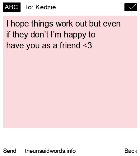 unsent message to Kedzie 