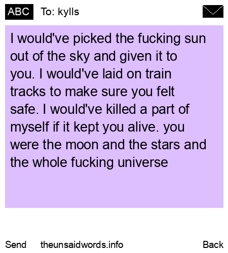 unsent message to kylls