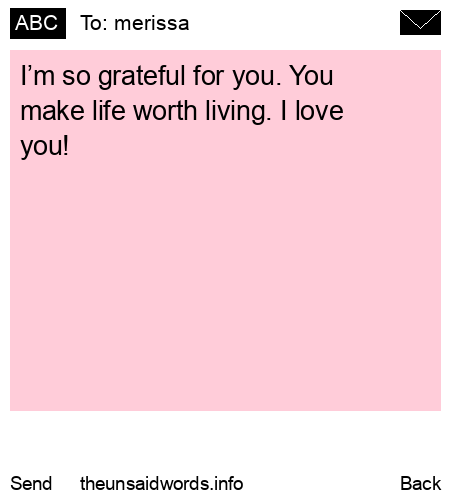 unsent message to merissa