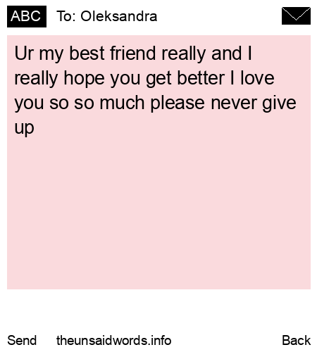 unsent message to Oleksandra 