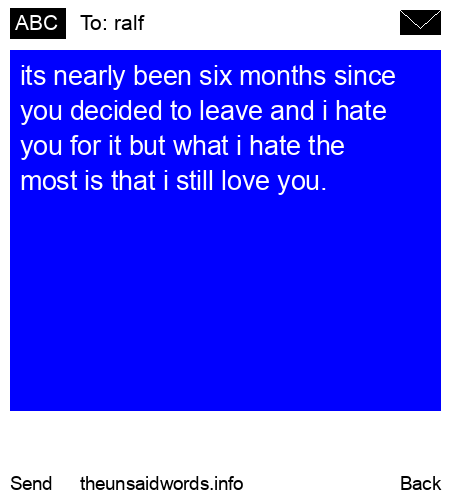 unsent message to ralf