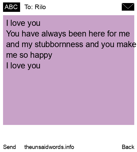 unsent message to Rilo