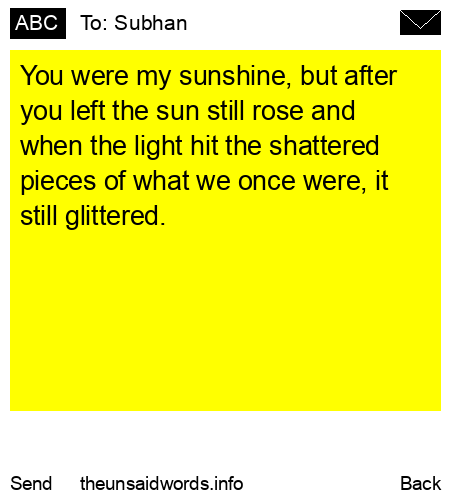 unsent message to Subhan