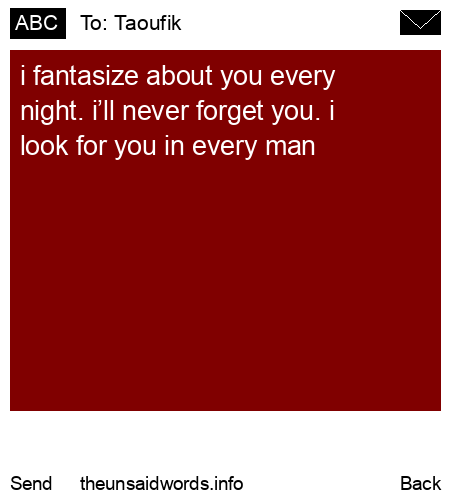 unsent message to Taoufik