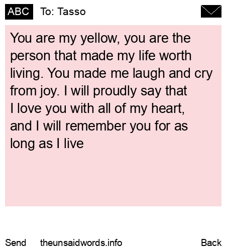unsent message to Tasso