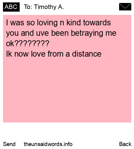 unsent message to Timothy A.