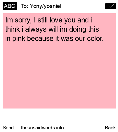 unsent message to Yony/yosniel