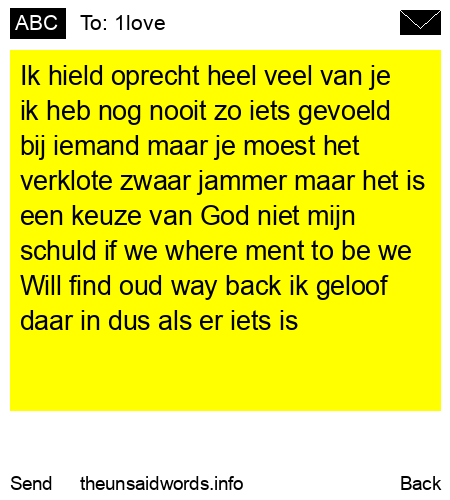 unsent message to 1love